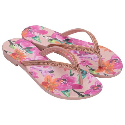 Chinelo Feminino Grendha Mais Acai Energia - 18060 - Nude Claro Floral - Atacado