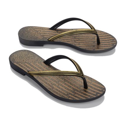 Chinelo Feminino Grendha Mais Acai Energia - 18060 - Preto Listras - Atacado