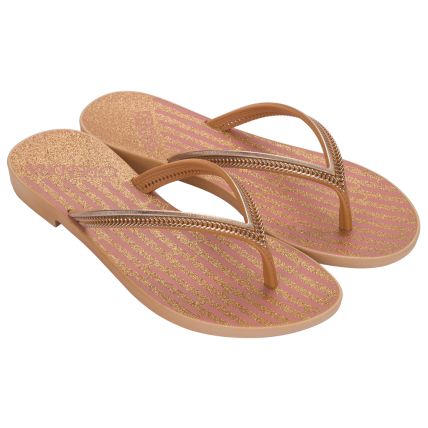 Chinelo Feminino Grendha Mais Acai Energia - 18060 - Terroso Escuro Listras - Atacado