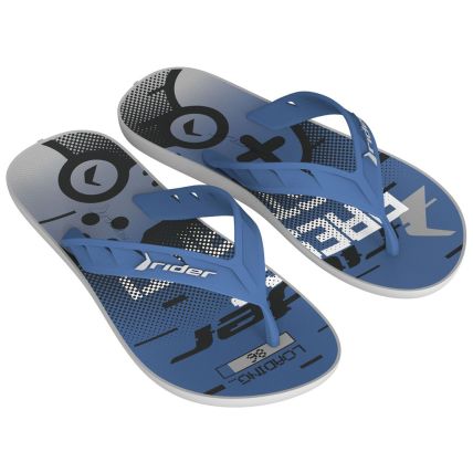 Chinelo Infantil Rider Street Joy - 11768 - Cinza/azul/preto - Atacado