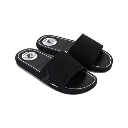 Chinelo Slide Masculino Rider Start - 12442 - Preto/preto/branco - Atacado