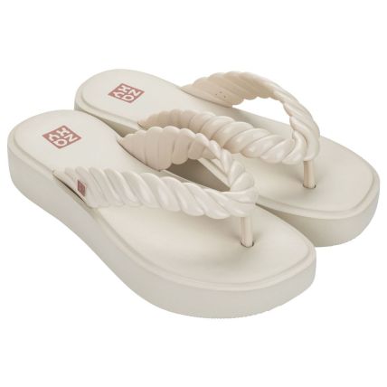 Tamanco Feminino Zaxy Rope - 19262 - Off White Medio - Atacado