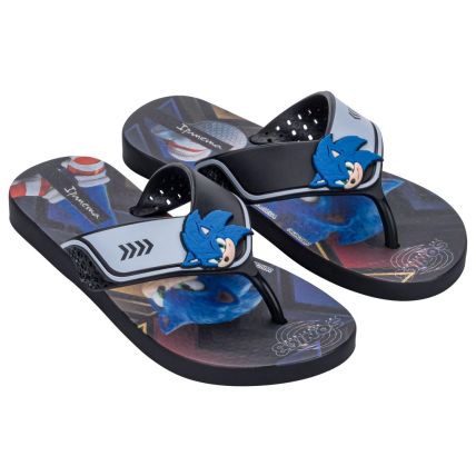 Chinelo Infantil Ipanema Sonic Speedrun - 27406 - Preto/azul - Atacado