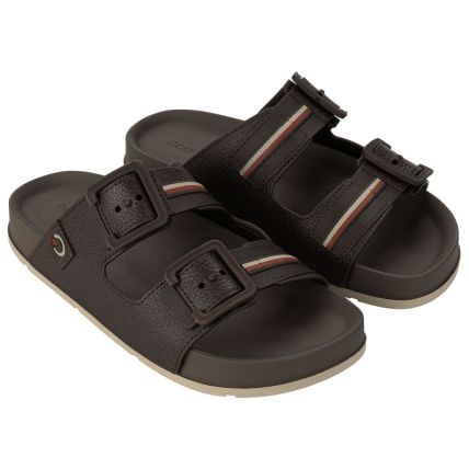 Chinelo Slide Masculino Cartago Milão Ii - 12316 - Marrom Escuro/marrom - Atacado