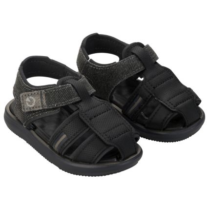 Sandalia Baby Cartago Mini Pescador - 12210 - Cinza/preto - Atacado