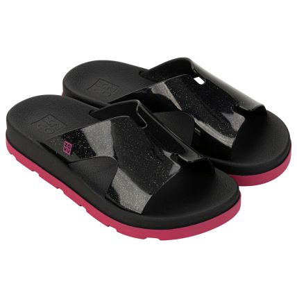 Chinelo Slide Infantil Zaxy Daily - 19153 - Preto Glitter - Atacado