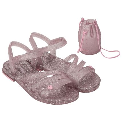 Sandalia Infantil Feminina Minnie Style Bag - 23070 - Rosa Glitter - Atacado