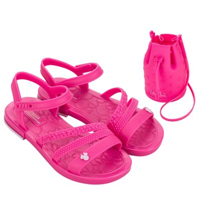 Sandalia Infantil Feminina Minnie Style Bag - 23070 - Rosa Escuro - Atacado