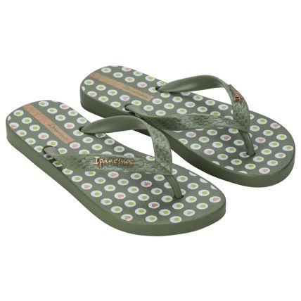 Chinelo Feminino Ipanema Happy - 25279 - Verde/bronze/verde - Atacado