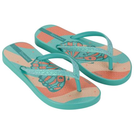 Chinelo Infantil Ipanema Garden Shine - 27273 - Azul/glitter/laranja - Atacado