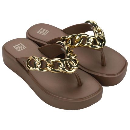 Tamanco Feminino Zaxy Link - 19276 - Marrom Cafe Medio - Atacado