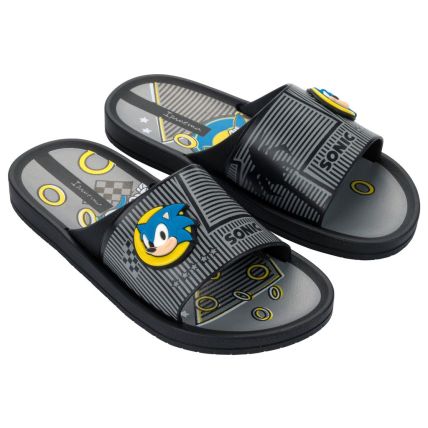 Chinelo Slide Infantil Ipanema Sonic - 27384 - Preto/cinza - Atacado