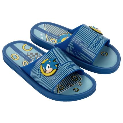 Chinelo Slide Infantil Ipanema Sonic - 27384 - Azul/azul/amarelo - Atacado