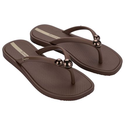 Chinelo Feminino Ipanema Metal Chic - 27379 - Marrom/marrom/bege - Atacado