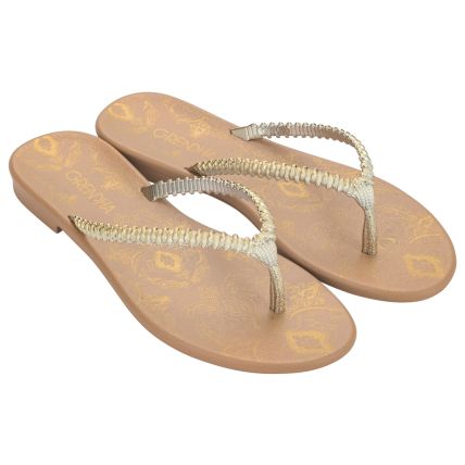Rasteira Feminina Grendha Nostalgia - 19230 - Dourado - Atacado
