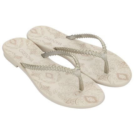 Rasteira Feminina Grendha Nostalgia - 19230 - Off White - Atacado