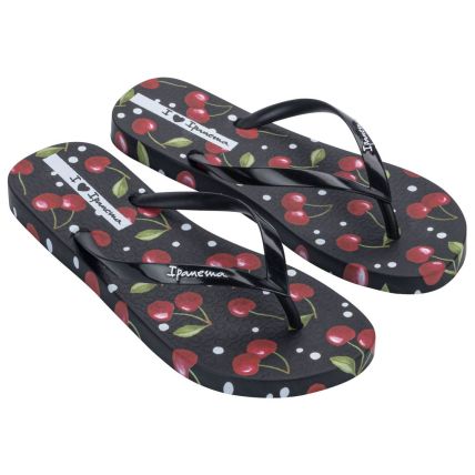 Chinelo Feminino Ipanema Trendy Print - 27452 - Preto/vermelho/verde - Atacado