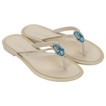 Rasteira Feminina Grendha Irreverente - 19227 - Off White Medio - Atacado