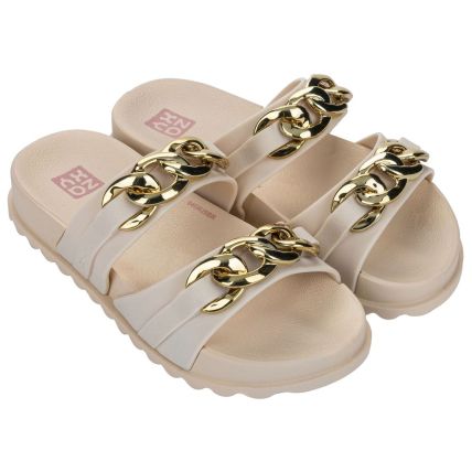 Chinelo Slide Infantil Zaxy On - 19308 - Off White Medio - Atacado