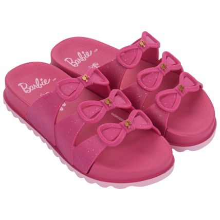 Chinelo Slide Infantil Barbie Charm - 23301 - Rosa/rosa - Atacado