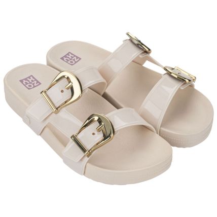 Chinelo Slide Feminino Zaxy Flash Ii - 19225 - Off White Medio - Atacado