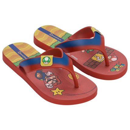 Chinelo Infantil Ipanema Super Mario - 27161 - Vermelho/azul/amarelo - Atacado
