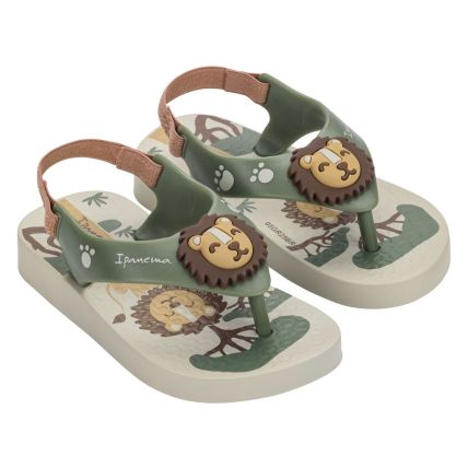 Chinelo Baby Ipanema Sporty - 27247 - Bege/verde/marrom - Atacado