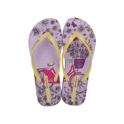 Chinelo Feminino Ipanema Mari Bloom - 27454 - Lilas/amarelo/dourado - Atacado