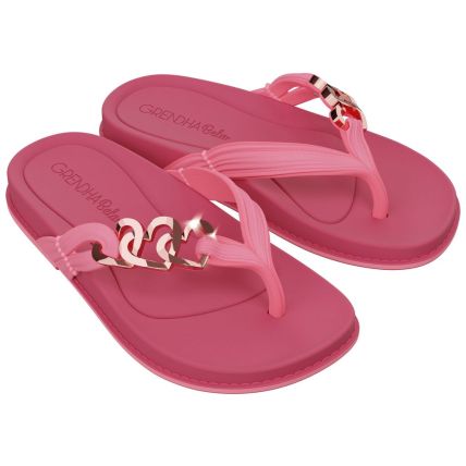 Rasteira Infantil Grendha Bela Elos De Amor - 19253 - Rosa Begonia/rosa - Atacado