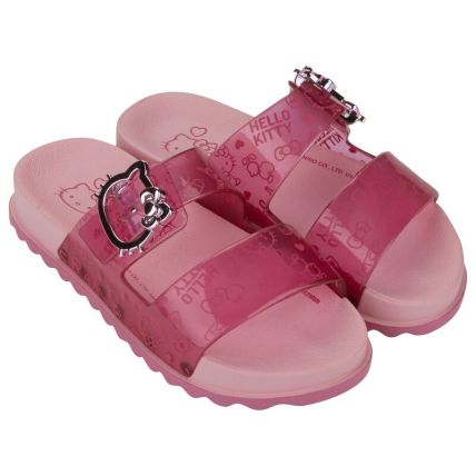 Chinelo Slide Infantil Hello Kitty Summer - 23280 - Rosa Claro/rosa - Atacado