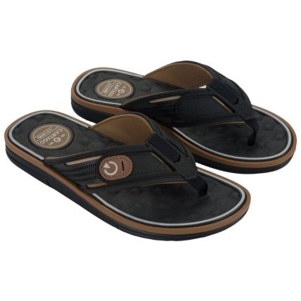 Chinelo Masculino Cartago Lyon Iv - 12531 - Preto/preto/castor - Atacado