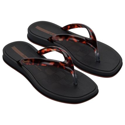 Chinelo Feminino Ipanema Glow Trendy - 27419 - Preto/tartaruga/marrom - Atacado