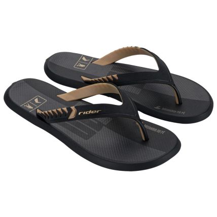 Chinelo Masculino Rider R1 Prime R10 - 12559 - Preto/bege/dourado - Atacado