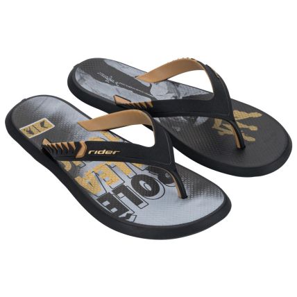 Chinelo Masculino Rider R1 Prime R10 - 12559 - Preto/branco/bege - Atacado
