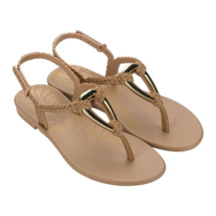 Sandalia Feminina Grendha Sublime - 19250 - Metalizado Bege Mel - Atacado
