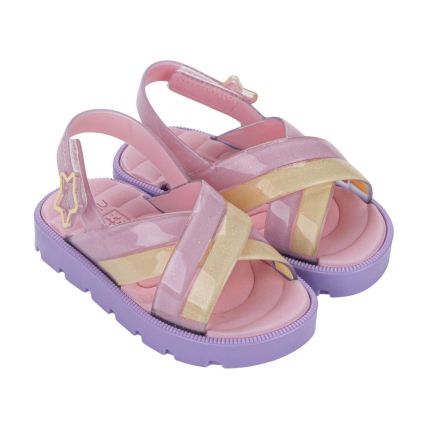 Sandalia Baby Zaxynina Rainbow - 19267 - Rosa Medio/amarelo - Atacado