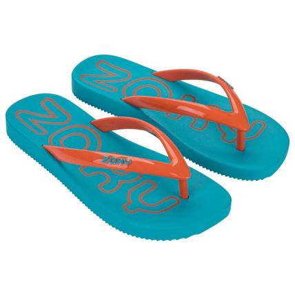 Chinelo Feminino Zaxy Start - 19337 - Laranja Dende/azul - Atacado