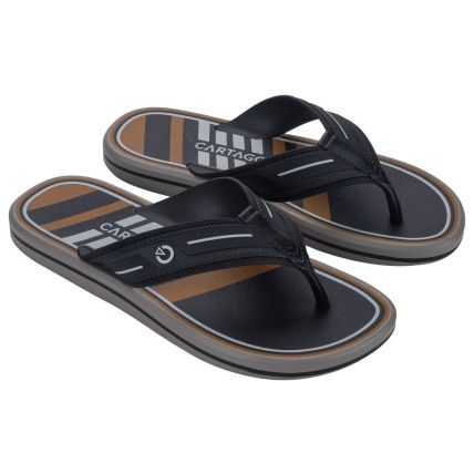 Chinelo Masculino Cartago Palermo Ii - 12572 - Cinza/preto/castor - Atacado