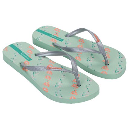 Chinelo Feminino Ipanema Oasis - 26571 - Verde/prata/laranja - Atacado