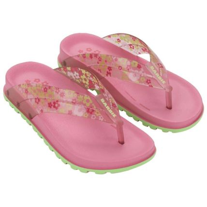 Sandalia Infantil Barbie Unique - 23320 - Rosa/rosa/verde - Atacado