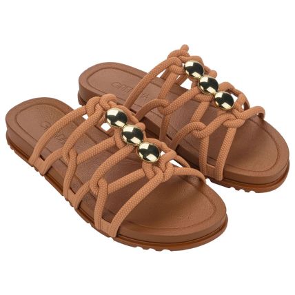 Rasteira Feminina Grendha Envolvente - 19257 - Terroso Escuro Pecan - Atacado