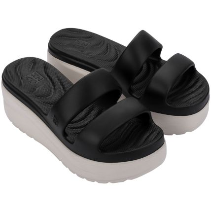 Tamanco Feminino Zaxy Flow - 19260 - Preto/off White Claro - Atacado