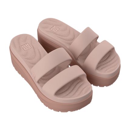 Tamanco Feminino Zaxy Flow - 19260 - Nude Claro/nude Medio - Atacado