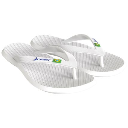 Chinelo Masculino Rider R1 Brasil - 12621 - Branco/branco/azul - Atacado