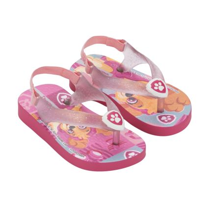Chinelo Baby Ipanema Patrulha Canina Friends - 27296 - Rosa/rosa Glitter - Atacado