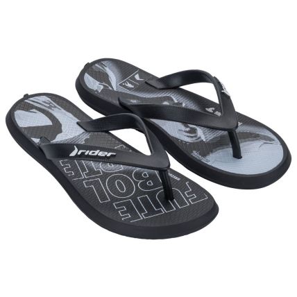 Chinelo Infantil Rider R1 R10 - 12602 - Preto/prata/branco - Atacado