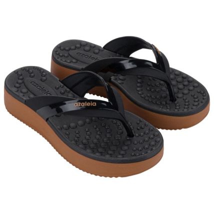 Tamanco Feminino Azaleia Marilia - 19298 - Preto/marrom Pecam - Atacado