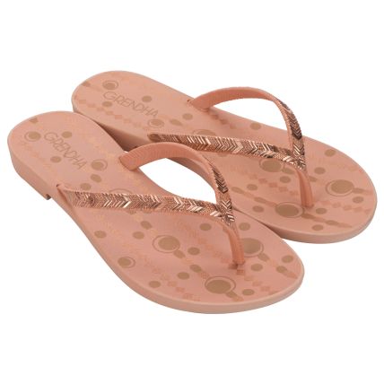 Rasteira Feminina Grendha Amor Em Flor - 19086 - Bege Peonia - Atacado