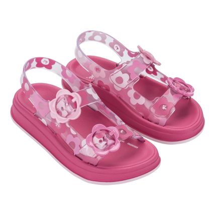 Sandalia Infantil Barbie New Style Ii Flatform - 23375 - Rosa/vidro/rosa - Atacado
