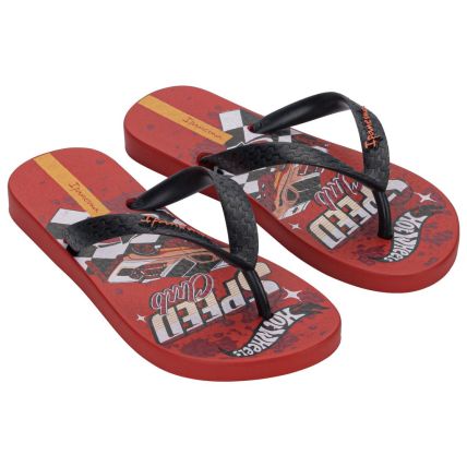 Chinelo Infantil Ipanema Hot Wheels Go - 27318 - Vermelho/preto/branco - Atacado